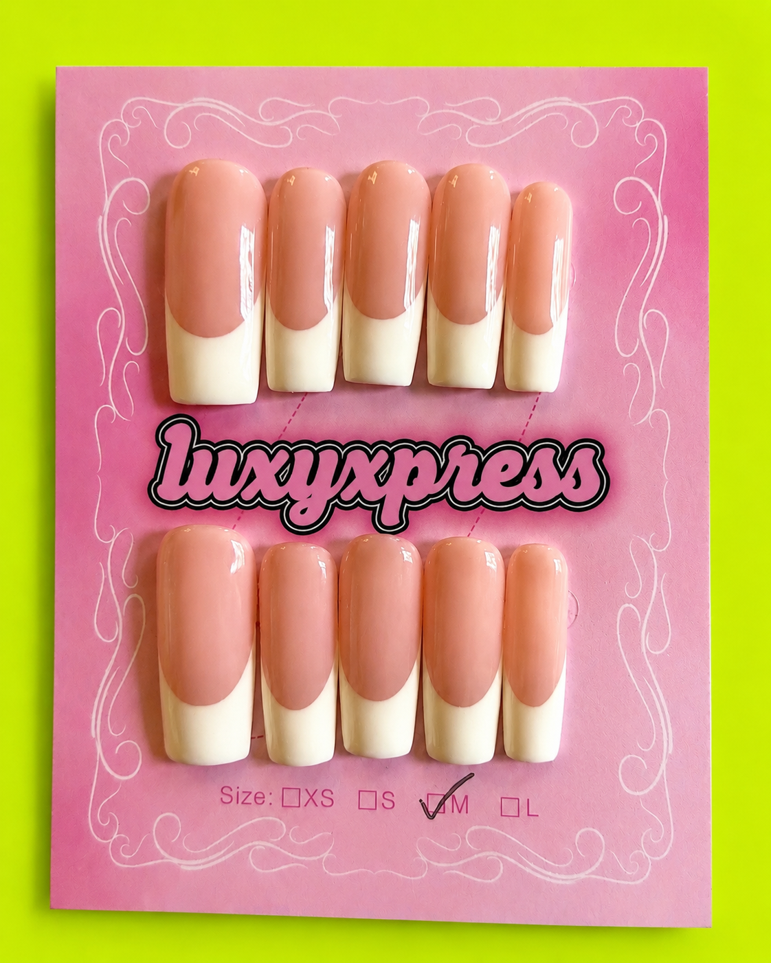 Classic French long press-on nail set